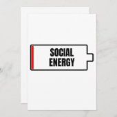 Sociale batterij Introvert. Kaart (Voorkant / Achterkant)