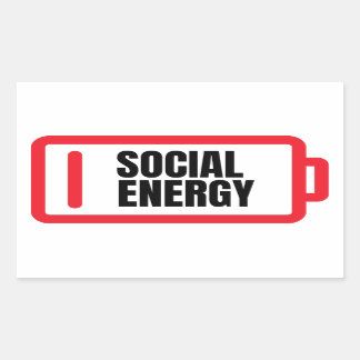 Sociale batterij Introvert. Rechthoekige Sticker