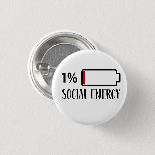 Sociale batterij Introvert. Ronde Button 3,2 Cm (Voorkant /achterkant)