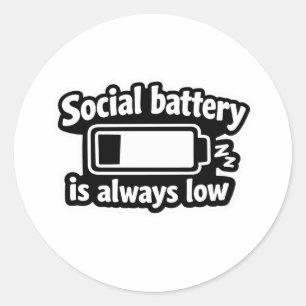Sociale batterij is altijd laag introvert sticker