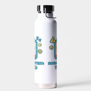 Sociale batterij Laag Grappig Introvert Ontwerp Waterfles
