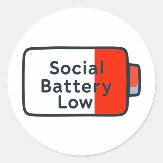 Sociale batterij laag – Laptop Sticker (Voorkant)