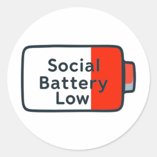 Sociale batterij laag – Laptop Sticker
