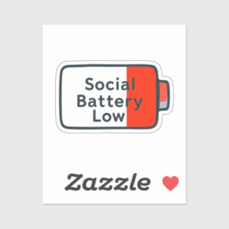 Sociale batterij laag – Laptop Sticker