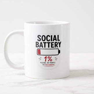 Sociale Batterij Lage Speciale Mok | Grappige Intr