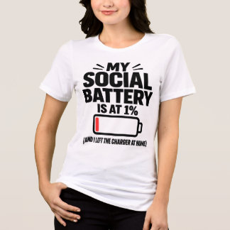 Sociale Batterij Op 1% Introvert Grappig Tri-Blend Shirt
