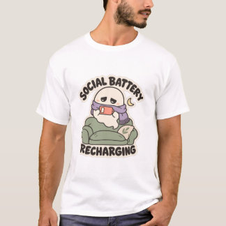 Sociale Batterij Opladen Cozy Introvert Geest T-shirt