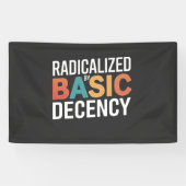 Sociale democratie geradicaliseerd door fatsoen spandoek (Horizontaal)