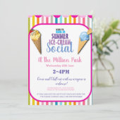 SOCIALE INVITE OF FLYER VAN ICE-CREAM KAART (Staand voorkant)