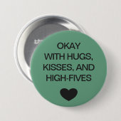 Sociale kleurcode groen ronde button 7,6 cm (Voorkant /achterkant)