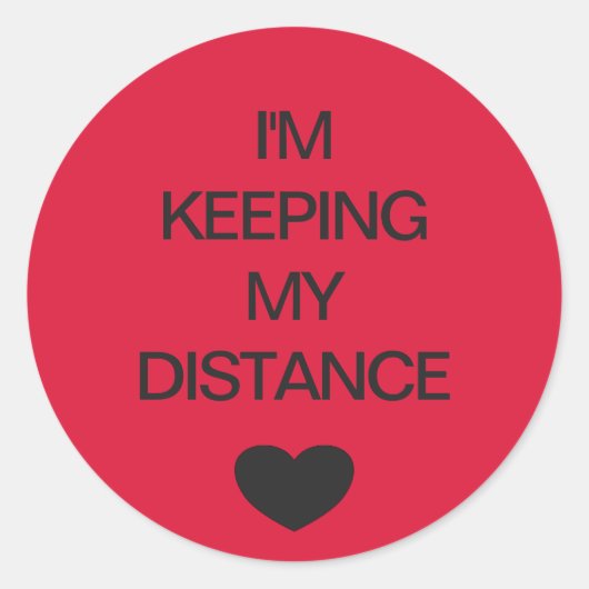 Sociale kleurcode rode bruiloft ronde sticker (Voorkant)