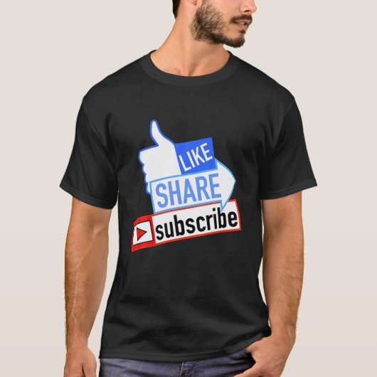 Sociale media als Share Subscription T-shirt (Voorkant)