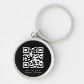Sociale media Bedrijfs Logo QR Code Boutique Sleutelhanger (Voorkant)