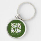 Sociale media Bedrijfs Logo QR Code Groen Sleutelhanger (Voorkant)