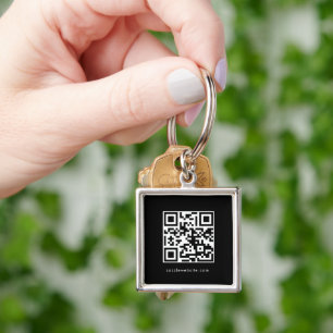 Sociale media Bedrijfs Logo QR Code Sleutelhanger