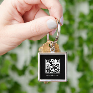 Sociale media Bedrijfs Logo QR Code Sleutelhanger