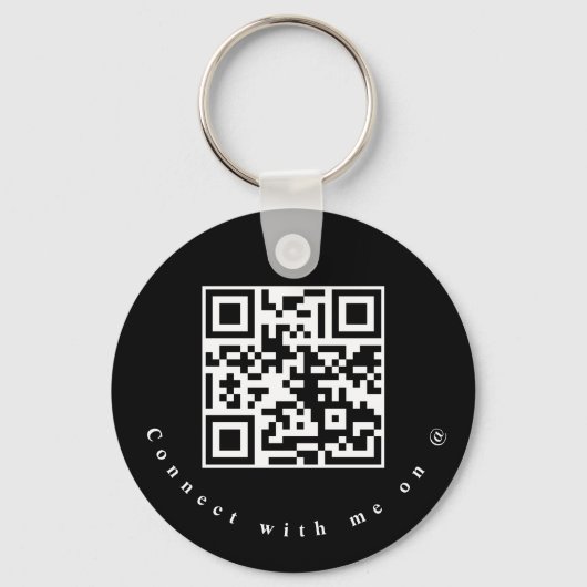 Sociale media Bedrijfs QR Code Sleutelhanger (Voorkant)