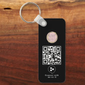 Sociale Media Business Logo QR Code Sleutelhanger (Voorkant)