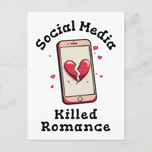 Sociale media doden Romance Briefkaart (Voorkant)