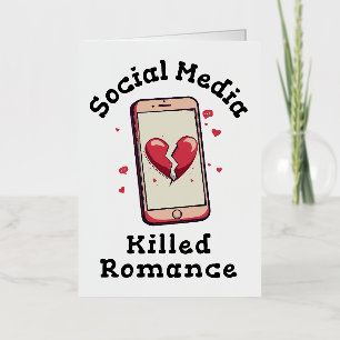 Sociale media doden Romance Folie Wenskaart