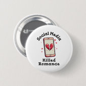 Sociale media doden Romance Ronde Button 5,7 Cm (Voorkant /achterkant)