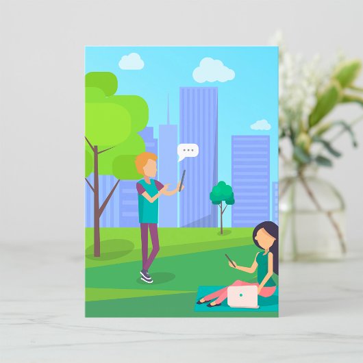 Sociale media in het park kaart