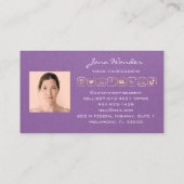 Sociale media Logo Foto QR Code Makeup Paars Visitekaartje (Achterkant)