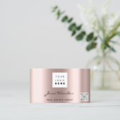 Sociale media Logo Foto QR Code Makeup Roos Visitekaartje (Staand voorkant)