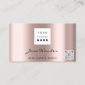 Sociale media Logo Foto QR Code Makeup Roos Visitekaartje (Voorkant)