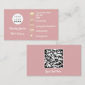 Sociale media Logo Gold QR Code Custom InsertPowde Visitekaartje (Voorkant / Achterkant)