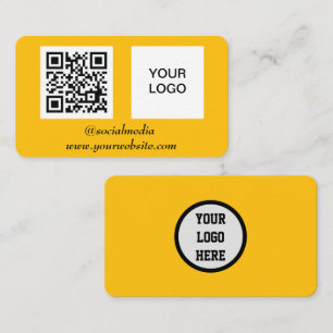 Sociale media QR-code geel professioneel modern Visitekaartje