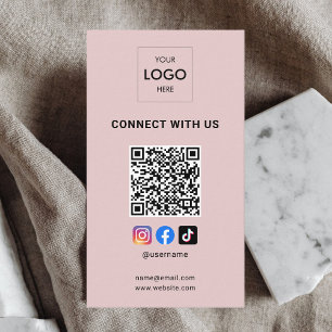 Sociale media QR-code Moderne Logo roze Visitekaartje