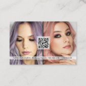 Sociale media QR code moderne make-up artistieke f Visitekaartje (Voorkant)