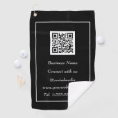 Sociale media QR-code Scannable Black Professional Golfhanddoek (Insitu)