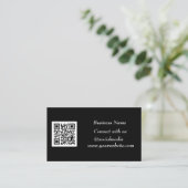 Sociale media QR-code Scannable Black Professional Visitekaartje (Staand voorkant)