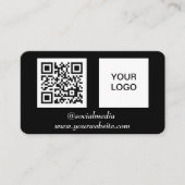 Sociale media QR-code Scannable Black Professional Visitekaartje (Voorkant)
