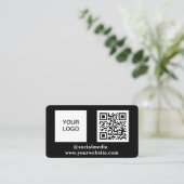 Sociale media QR-code Scannable Black Professional Visitekaartje (Staand voorkant)