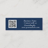 Sociale media QR Code Scannable Navy Blue Mini Visitekaartje (Voorkant)