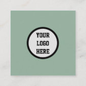 Sociale media QR-code scannable Sage Green Vierkante Visitekaartje (Achterkant)