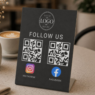 Sociale Media QR Code Tafel Display Reclamebord Met Voetstuk