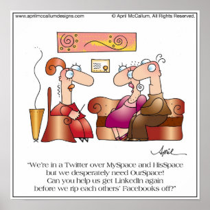 SOCIALE MEDIA, SOCIAAL MIJ Afdrukken door April Mc Poster