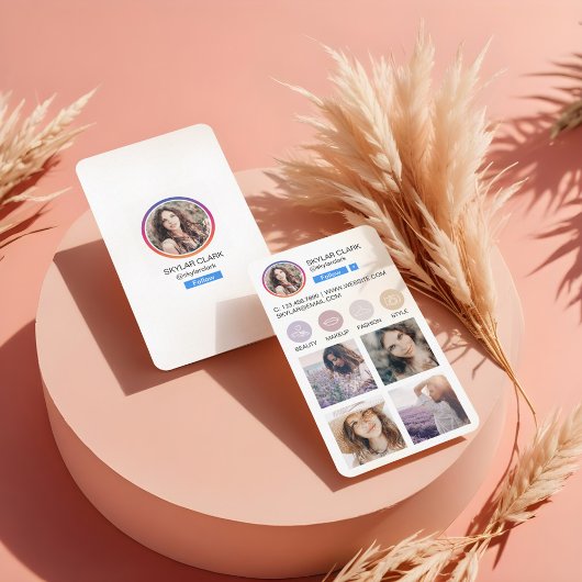 Sociale media van Instagram Volg Foto Raster Visitekaartje