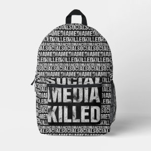 Sociale media vermoordden romantiek bedrukte rugzak