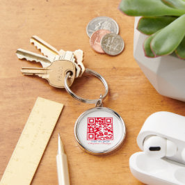 Sociale media Zakelijke Logo QR-code Blauw rood Sleutelhanger