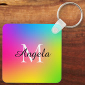 Sociale mediaplein QR-code Aluminium op maat Sleutelhanger (Achterkant)