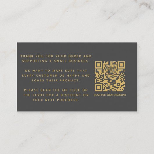 Sociale pictogrammen QR-code grijs/goud bedankkort Informatiekaartje (Achterkant)