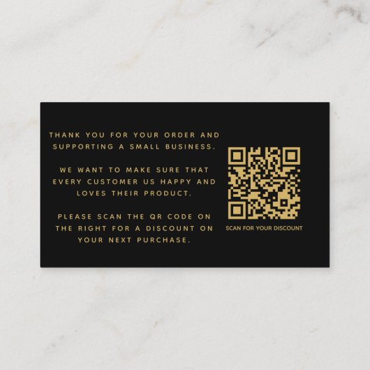 Sociale pictogrammen QR code zwart/goud bedankt ko Informatiekaartje (Achterkant)
