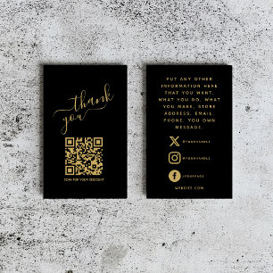 Sociale QR-code gouden bedankkaart Informatiekaartje