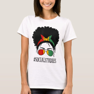Sociale studies Afrikaanse vrouwenboodschap Bun Bl T-shirt