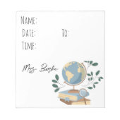 Sociale Studies/Geografie Docent Hallpass Notitieblok (Voorkant)